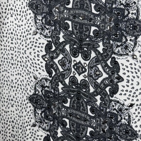 Rose & Olive Women's Boho Paisley Print Rayon Blend Lace Trim Top Size 3X - Picture 4 of 15